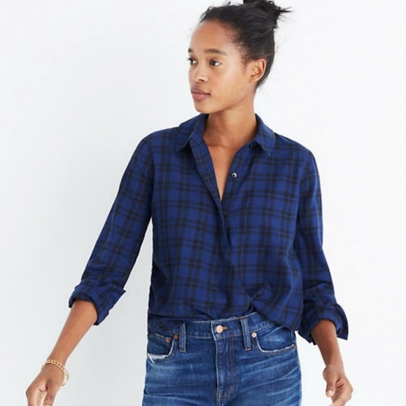 Madewell Tops - Madewell Wrap Front Shirt in Arion Plaid